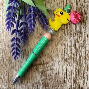Writing Pen Dino Donut Beaded Silicone Women Custom Handmade Office Supplies